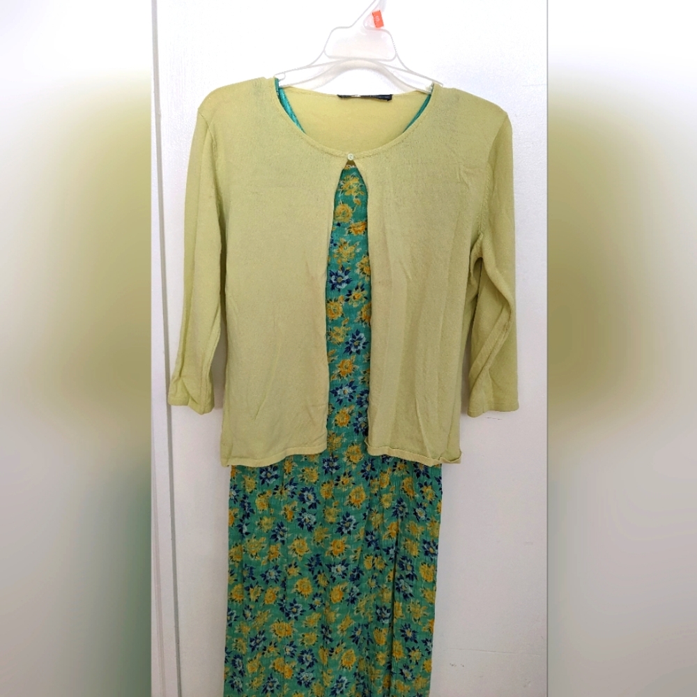 Set cottage core dress + vest